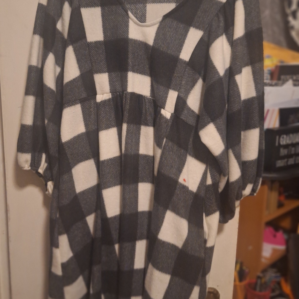 Plaid V-Neck Dress
